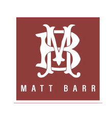 Matt Barr Vinyl 4x4 Sticker - Baseball Logo on Red