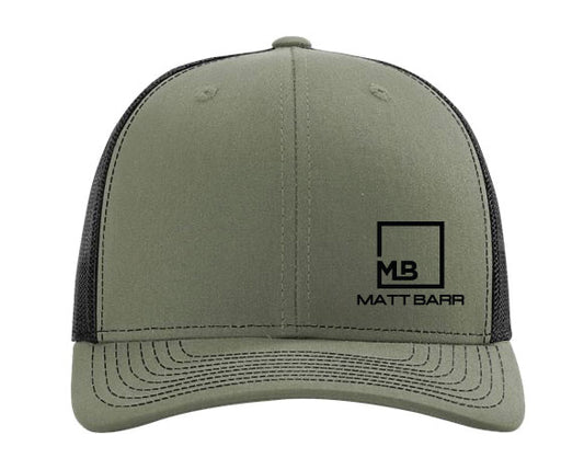 Matt Barr Embroidered Logo Hat - Richardson 112 Loden Green/Black